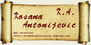 Kosana Antonijević vizit kartica